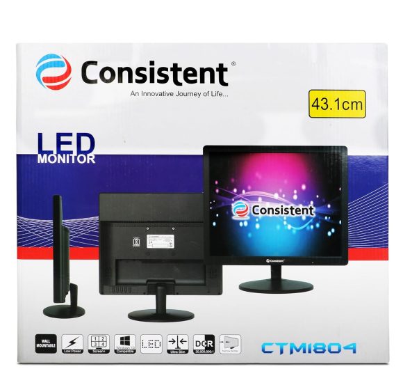 Consistent 17" LED Monitor (1804) | HD Display | Black - Image 2