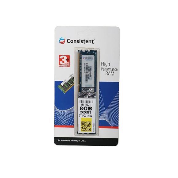 Consistent 4GB DDR3 1600MHz Desktop RAM | U-DIMM | 3Y Warranty