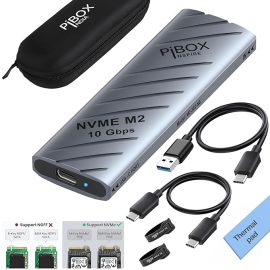 PiBOX India NVMe M.2 SSD Enclosure | USB 3.2 | 10Gbps | Tool-Free