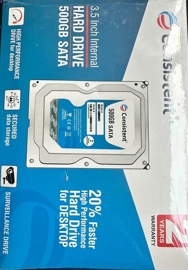 Consistent 500GB SATA Desktop Hard Drive | 2-Year Warranty